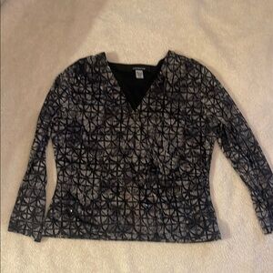 Jones New York Black and Gray Blouse